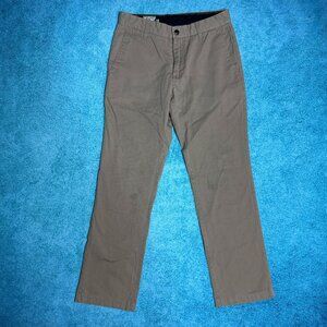 Volcom Pants Mens Sz 28 Khaki Beige Chino Flat Front Skate Surf Fits 28x28